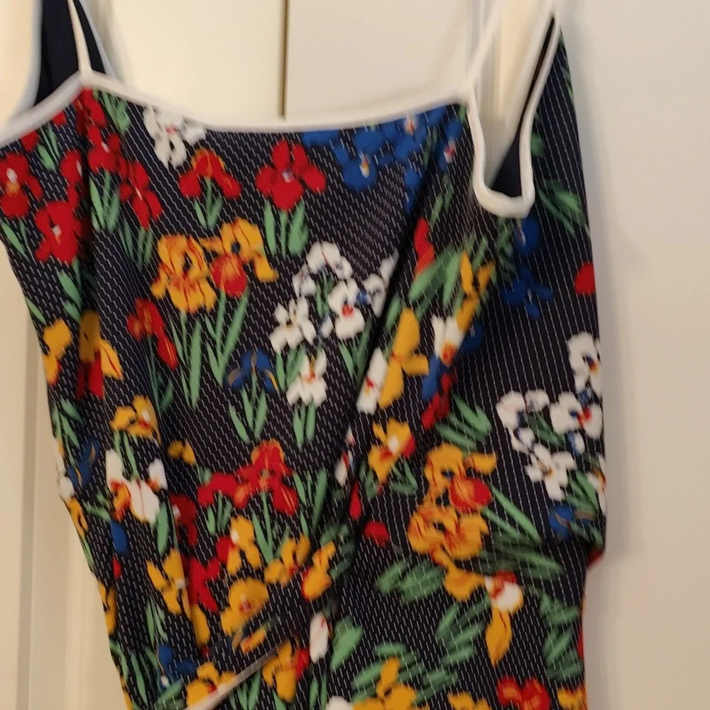 Tori Burch Navy Iris Garden Grotto Wrap Dress